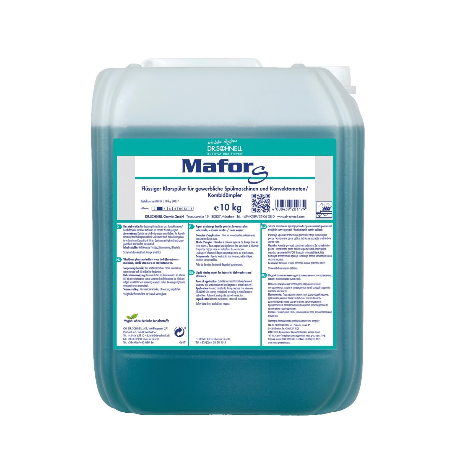 Mafor S, Klarspüler für Geschirrspül- maschinen, universal, sauer