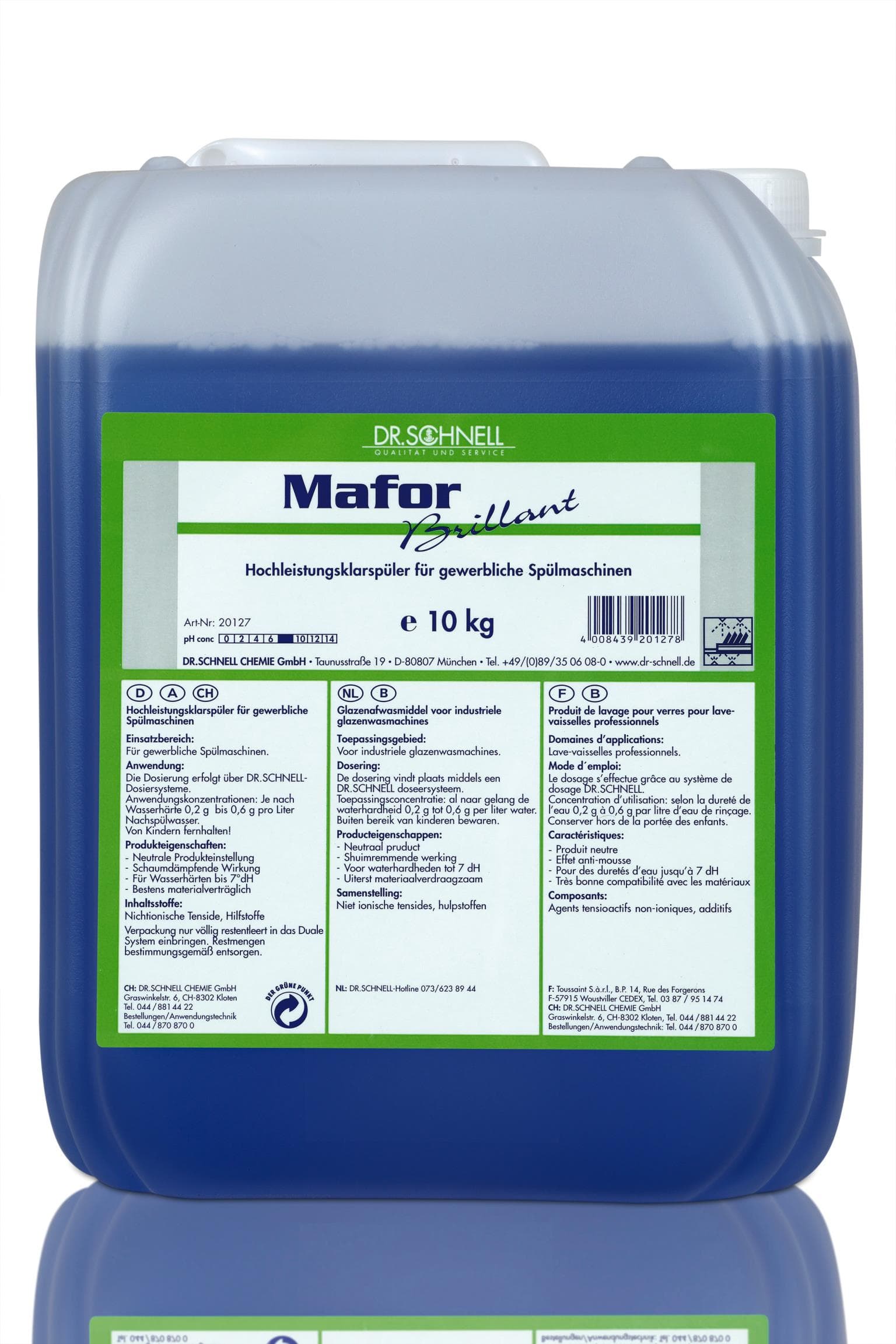 Mafor Brillant, Hochleistungsklarspüler chlor- und phosphatfrei, beste Material-