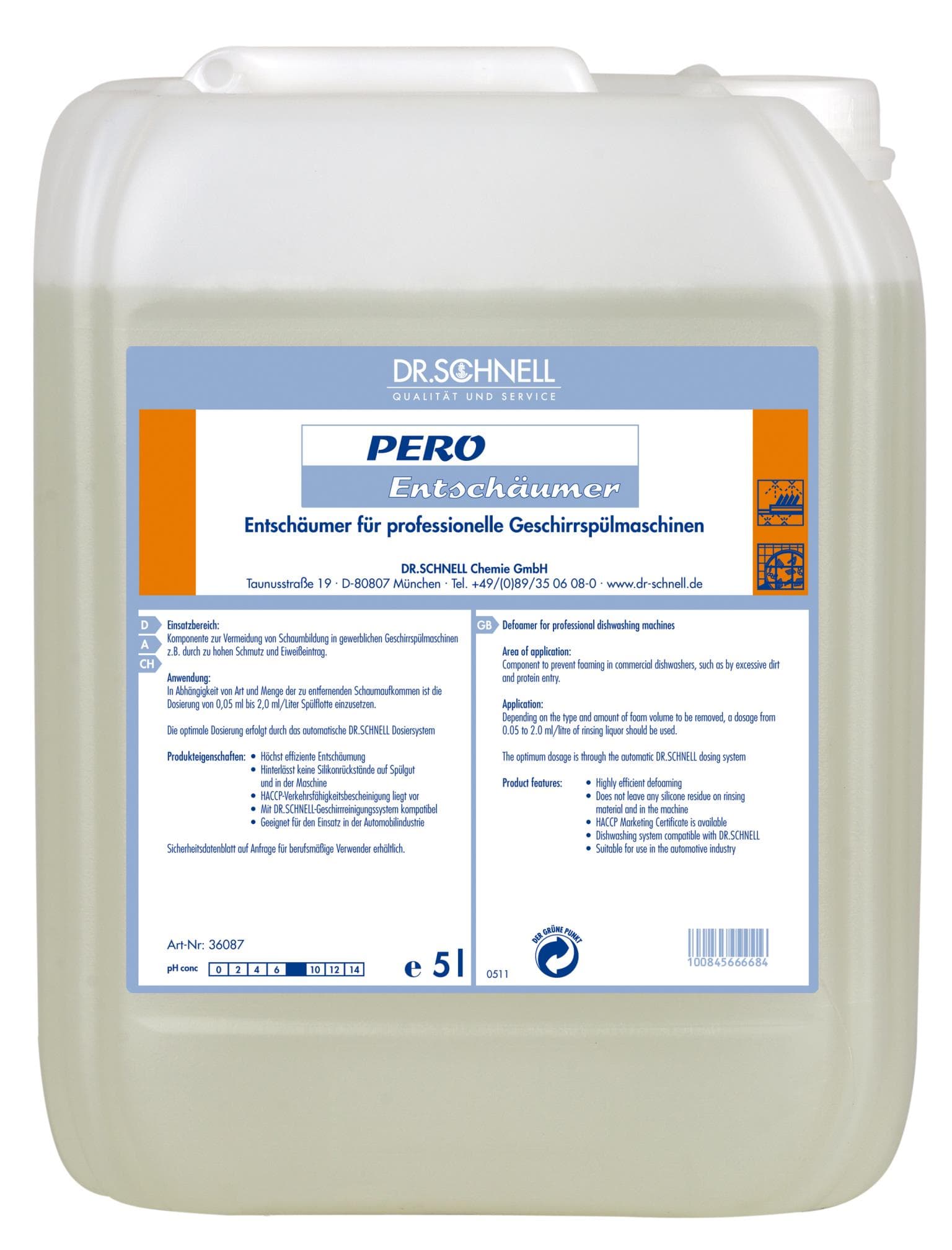 Pero Entschäumer, für professionelle Geschirrspülmaschinen, Dos.: gem.