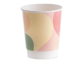 Kaffeebecher doppelwandig, weiss, 2 dl mit Standarddruck, ø 80 mm, Höhe 93 mm