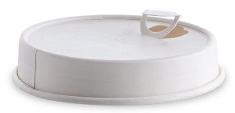 Deckel aus Pappe, Ø 80 mm, weiss, mit Trinköffnung, beschichtet, passend