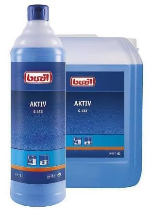 Buzil Aktiv, Unterhaltsreiniger für Oberflächen und Bodenbeläge