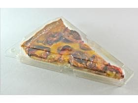 Wähenverpackung Triangel, PET glasklar 200 x 130 x 35 mm mit anhängendem Deckel