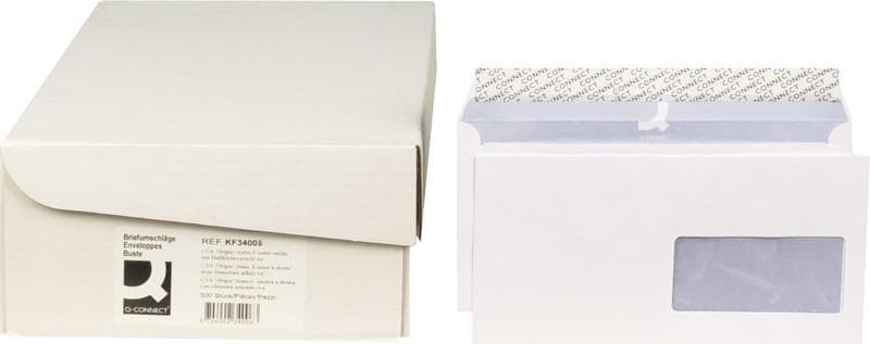 Q-CONNECT Briefumschläge C6/5, mit Haftklebeverschluss, Fenster rechts