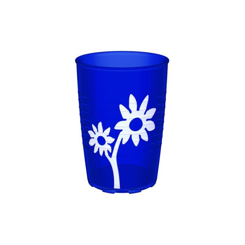 Becher mit Antirutsch-Trick Blume, Material: SAN, 250 ml, transparent