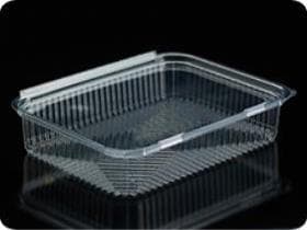 Schale transparent mit anhängendem Deckel, aus OPS, 166 x 120 x 40 mm