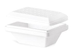 Behälter für Eiscrème aus Polystyrol, weiss, 172 x 123 x 83 mm, 500 ml,