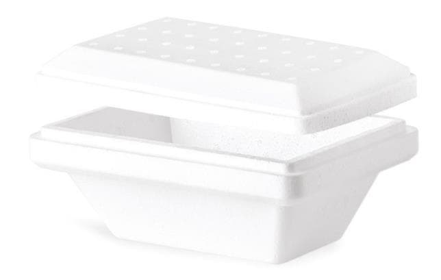 Behälter für Eiscrème aus Polystyrol, weiss, 172 x 123 x 83 mm, 500 ml,