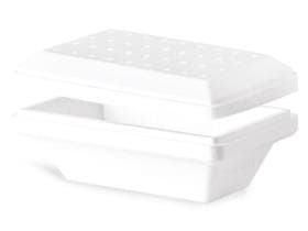 Behälter für Eiscrème aus Polystyrol, weiss, 210 x 123 x 95 mm, 750 ml,