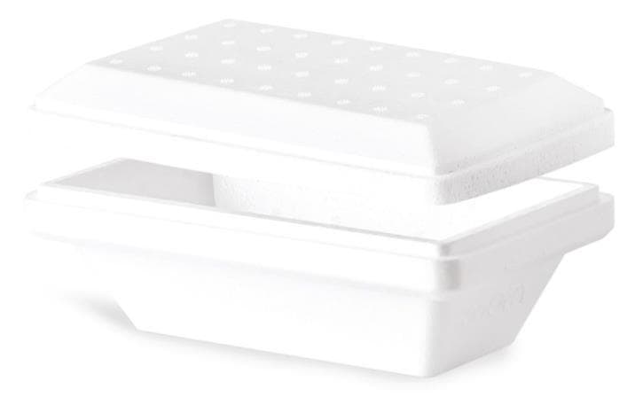 Behälter für Eiscrème aus Polystyrol, weiss, 210 x 123 x 95 mm, 750 ml,