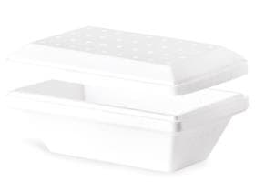 Behälter für Eiscrème aus Polystyrol, weiss, 259 x 150 x 110 mm, 1500 ml,