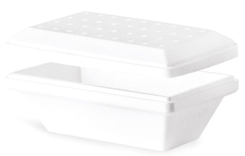 Behälter für Eiscrème aus Polystyrol, weiss, 259 x 150 x 110 mm, 1500 ml,