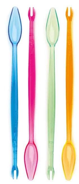 Stick/Löffel aus Kunststoff (PS) farbig assortiert, Länge 19 cm, pro Farbe