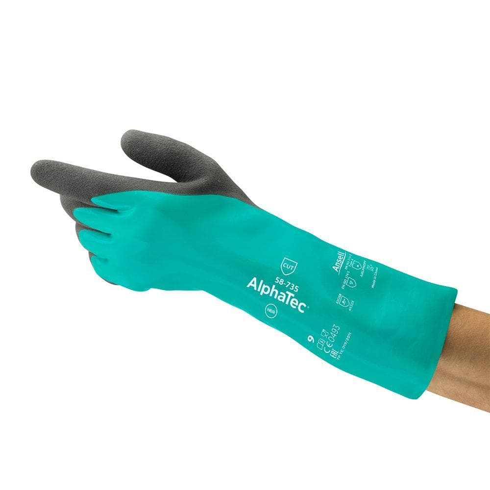 Chemikalienschutzhandschuhe Ansell AlphaTec® 58-735 ,Grösse M, grün,