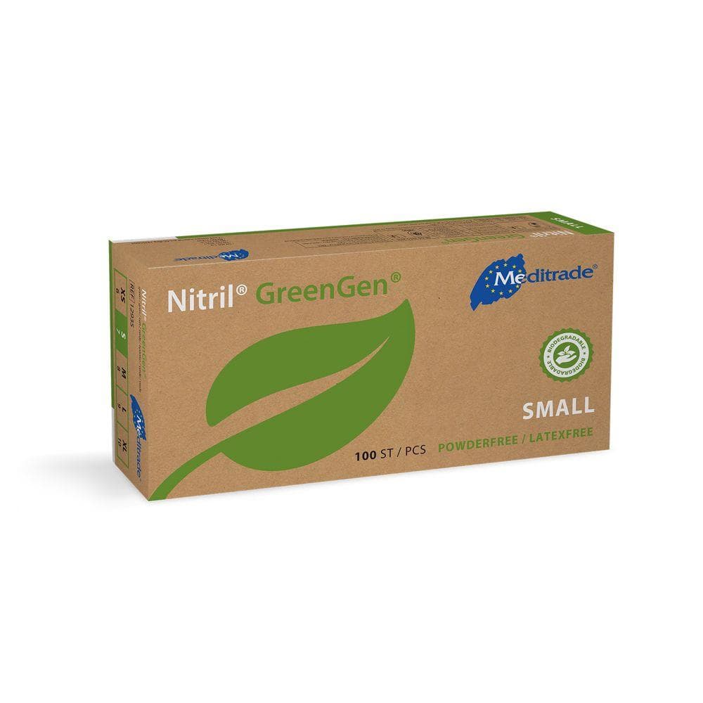 Nitrilhandschuhe Meditrade Nitril® GreenGen®, biologisch abbaubau, grün,