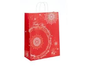 Sacchetti di carta Kraft bianchi 100 gm2, "Christmas Fantasy" 240 x 110 x 310 mm,
