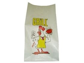 Sacchetto pieghevole per pollo 15 x 7 x 30 cm carta kraft esterna 40 gm2 e interna