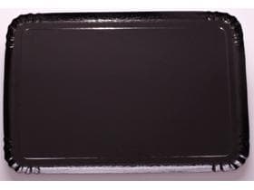 Assiettes de service noires 28 x 42 cm carrées unilatérales revêtues de noir