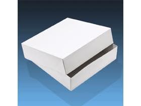 Scatola per torta 14 x 14 x 8 cm laccata bianca, non stampata