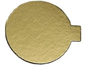 Disques en carton doré avec languette ø 8 cm ronds, or/blanc
