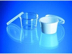 Contenitore per medicazione da 30 ml, in PS trasparente, ø 46,5 mm, altezza 28,3 mm,