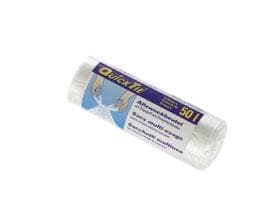 Sacco inserto trasparente PE-Steel Quick-Tie da 50 lt con chiusura a nodo, 10 my