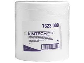 Lingettes KIMTECH PURE 34x38cm Grand rouleau, blanches, perforées, gaufrées