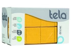 Serviettes de table Tela Guestline, 3 plis, 40 x 40 cm, pli 1/8, jaune foncé
