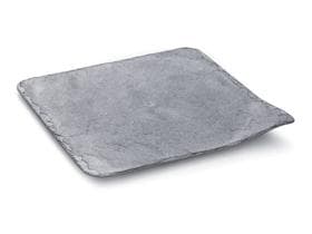 Piatti da portata Stone, in plastica (PS) grigio, quadrati 24 x 24 cm