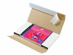Custodia per spedizione Jewelcase Colompac per CD con chiusura autoadesiva, aiuto per lo strappo,