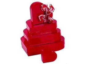 Boîte en forme de "Cœur", couleur rouge, pour environ 180 g de chocolats, avec 1 coussin,