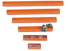 Barre transparente orange, nature, pour 9 chocolats (30x30x270 mm),