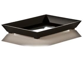 Ciotola piatta Kontengo, plastica (PS) 400 ml, nero, 130 x 180 x 20 mm
