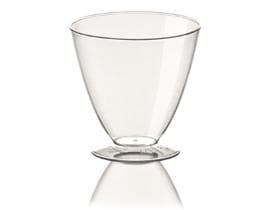 Bicchiere con piede Shuttle, in plastica (PS) trasparente, 130 ml, ø 70 mm H 68 mm.