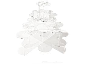Espositore Fiore in plexiglas trasparente, 39 x 39 x 33 cm, con 4 ripiani