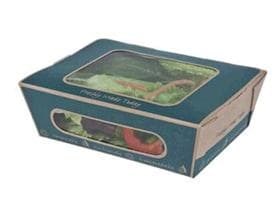 Boîte à salade en carton, avec fenêtres de visualisation, 160/140 x 120/100 x 50 mm, avec