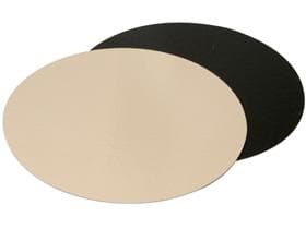 Disques en carton doré ø 20 cm ronds, dos noir