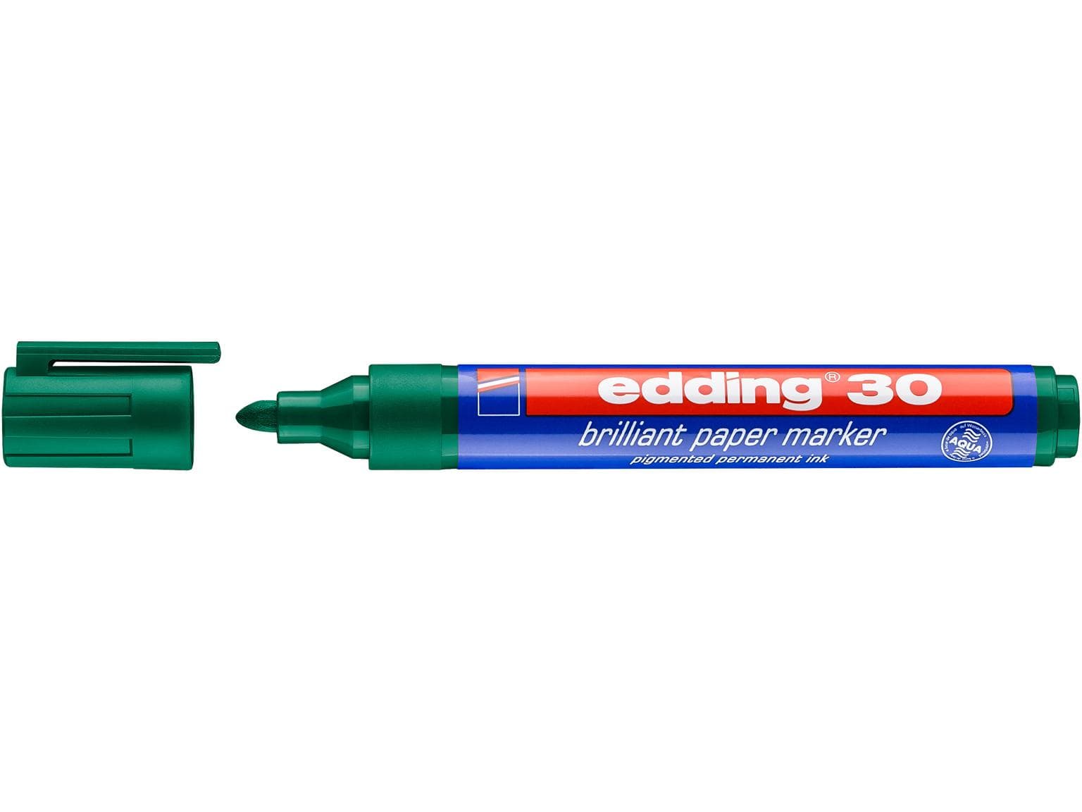 Marqueur permanent edding 30 vert pointe ronde 1,5-3 mm, couleur brillante