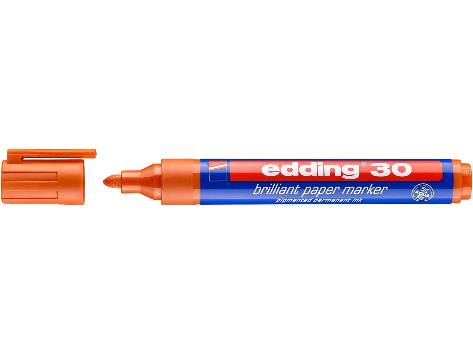 Marqueur permanent edding 30 orange pointe ronde 1,5-3 mm, couleur brillante