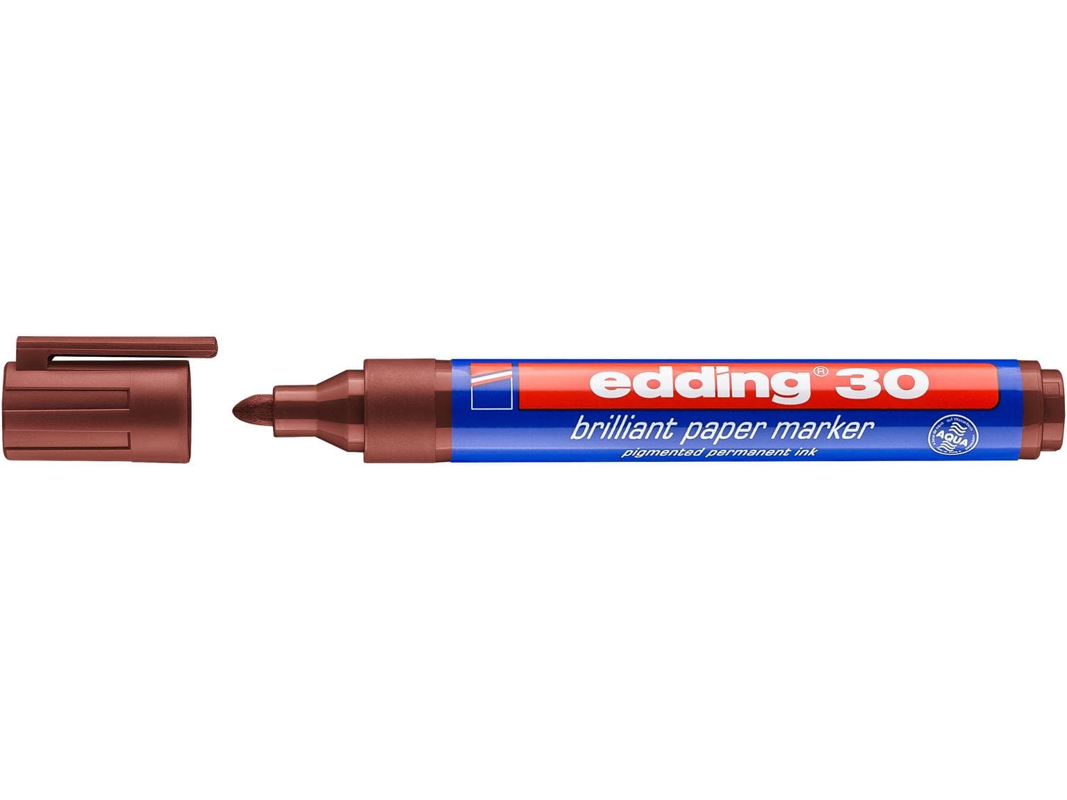 Marqueur permanent edding 30 marron pointe ronde 1,5-3 mm, couleur brillante