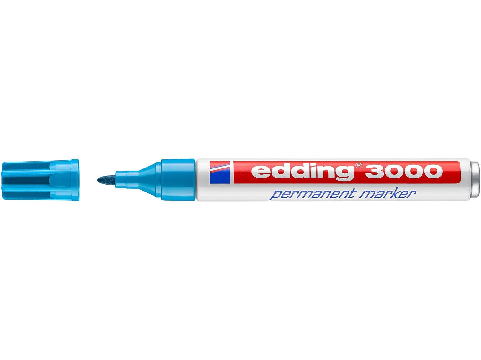 Marqueur permanent Edding 3000 bleu clair pointe ronde 1,5-3 mm