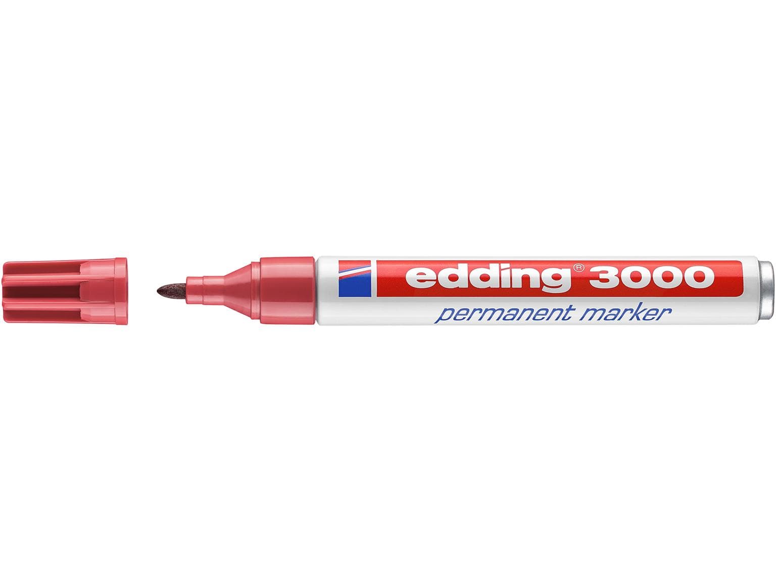 Marqueur permanent Edding 3000 rouge carmin pointe ronde 1,5-3 mm