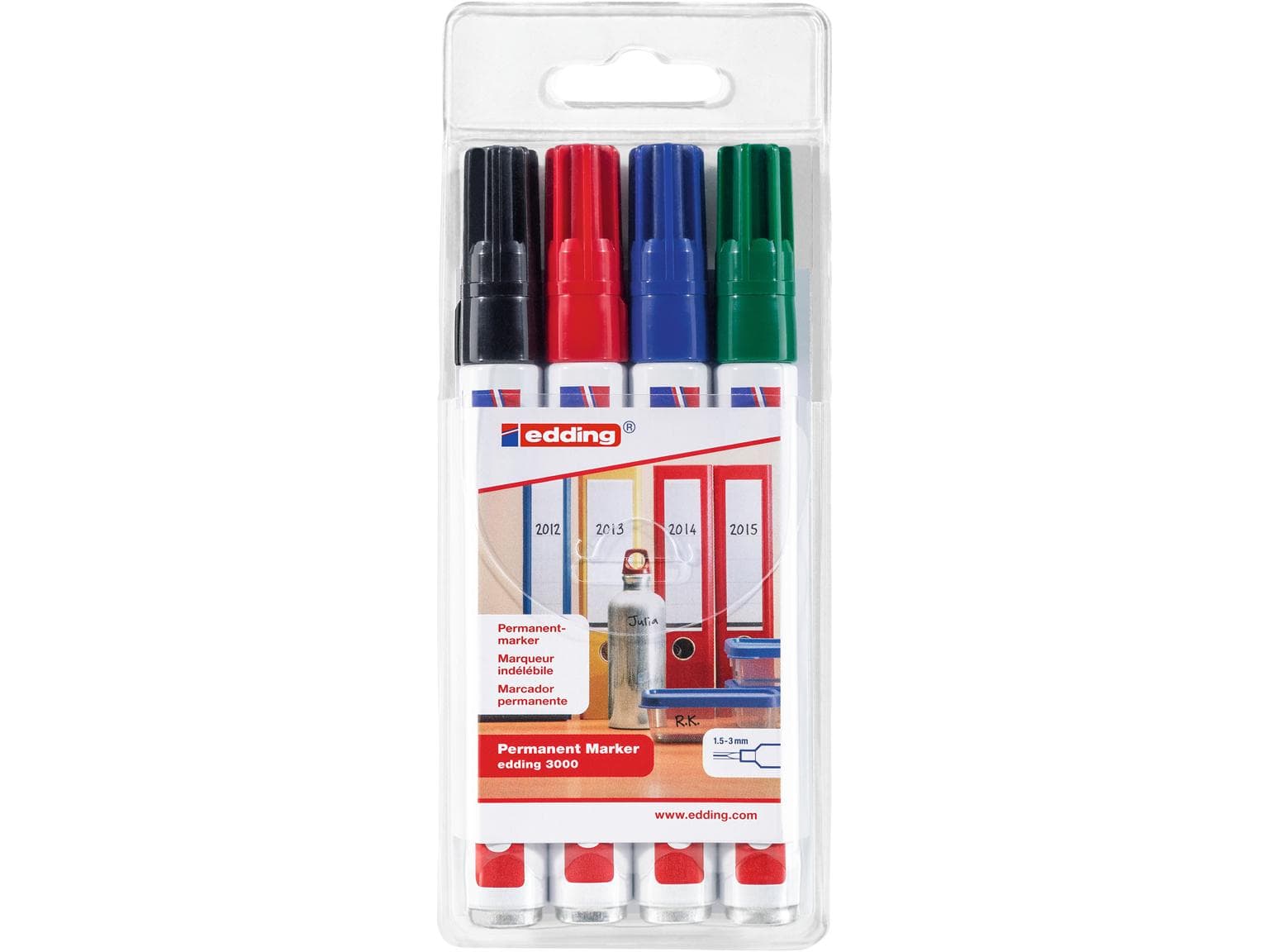 Marqueur permanent Edding 3000 E-4 pointe ronde 1,5-3 mm