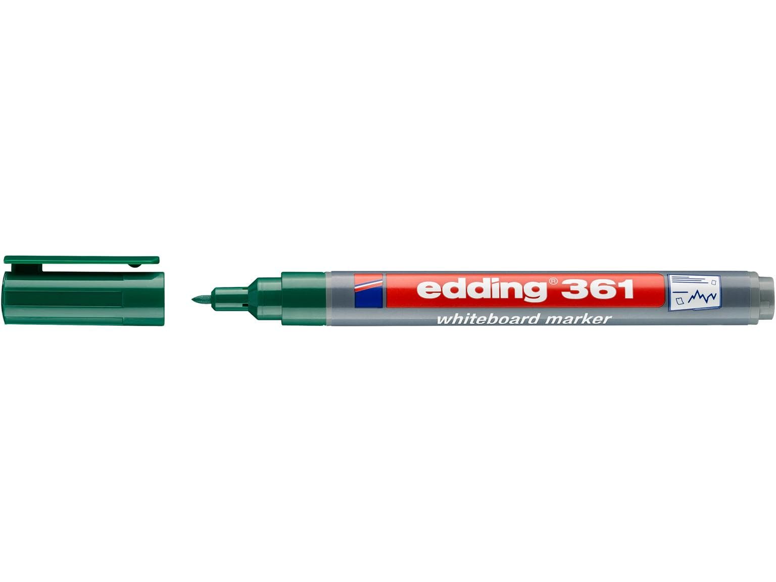 Edding Boardmarker 361 vert pointe ronde 1 mm, marqueur pour tableau blanc fin