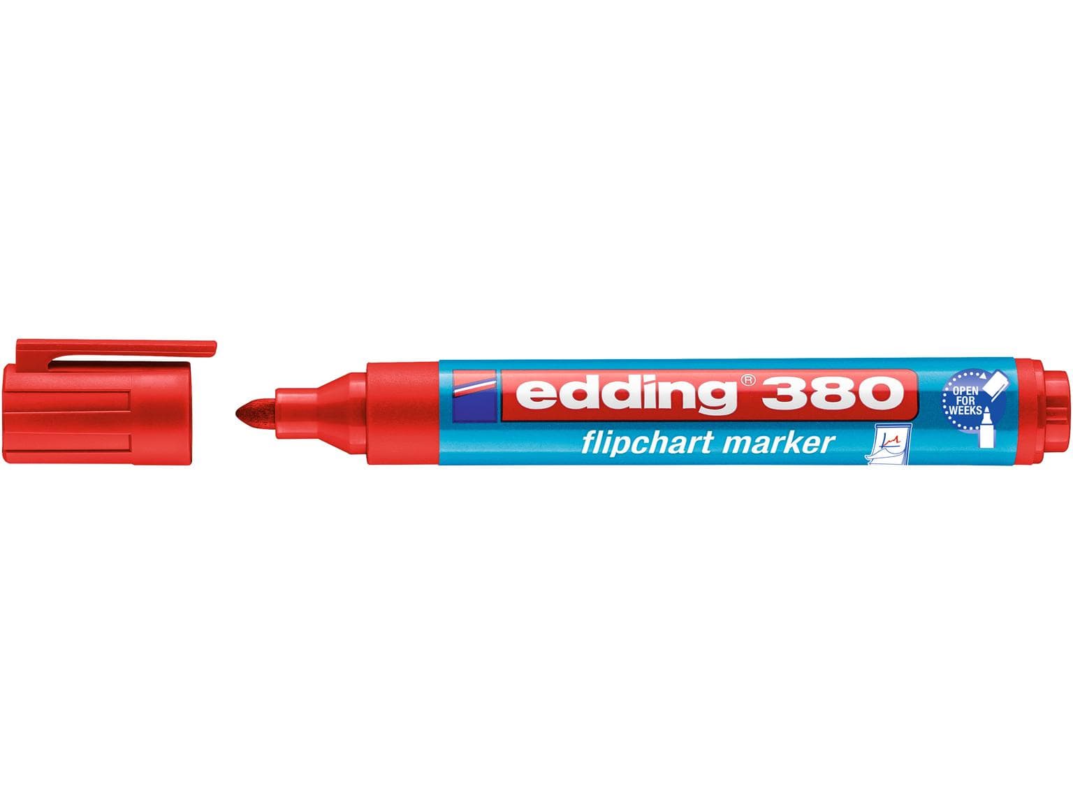 Marqueur pour tableau de conférence Edding 380, pointe ronde rouge 1,5-3 mm