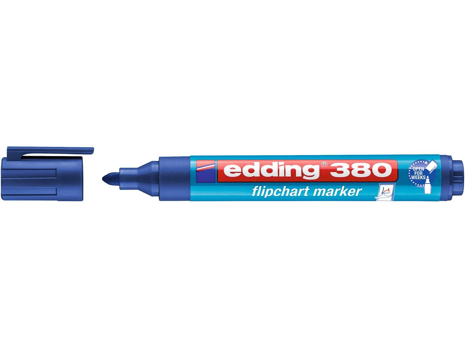 Marqueur pour tableau de conférence Edding 380, pointe ronde bleue, 1,5-3 mm