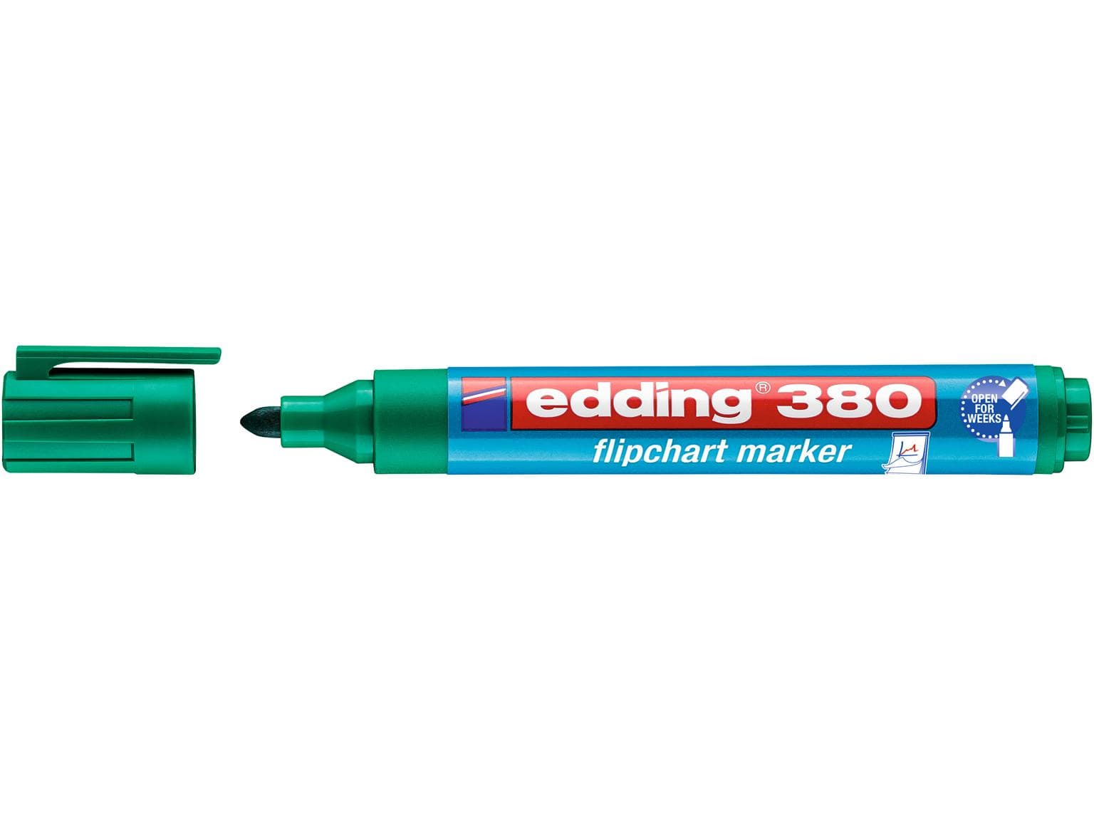 Marqueur pour tableau de conférence Edding 380, pointe ronde verte 1,5-3 mm