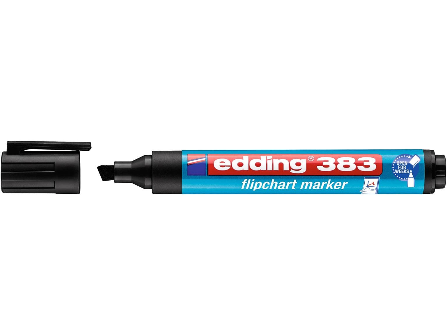 Marqueur pour tableau de conférence Edding 383, pointe biseautée noire, 1-5 mm