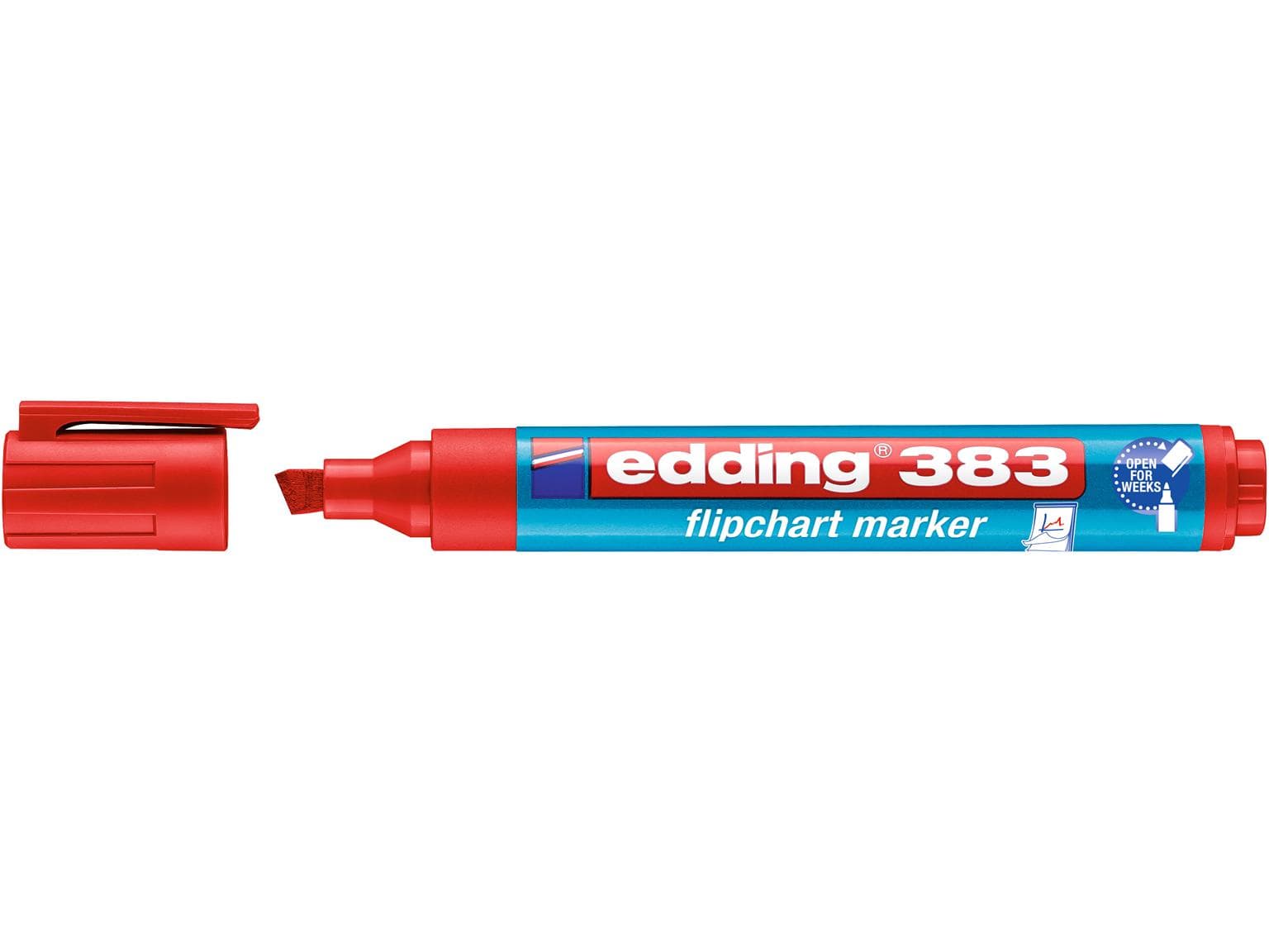 Marqueur pour tableau de conférence Edding 383, pointe biseautée rouge 1-5 mm