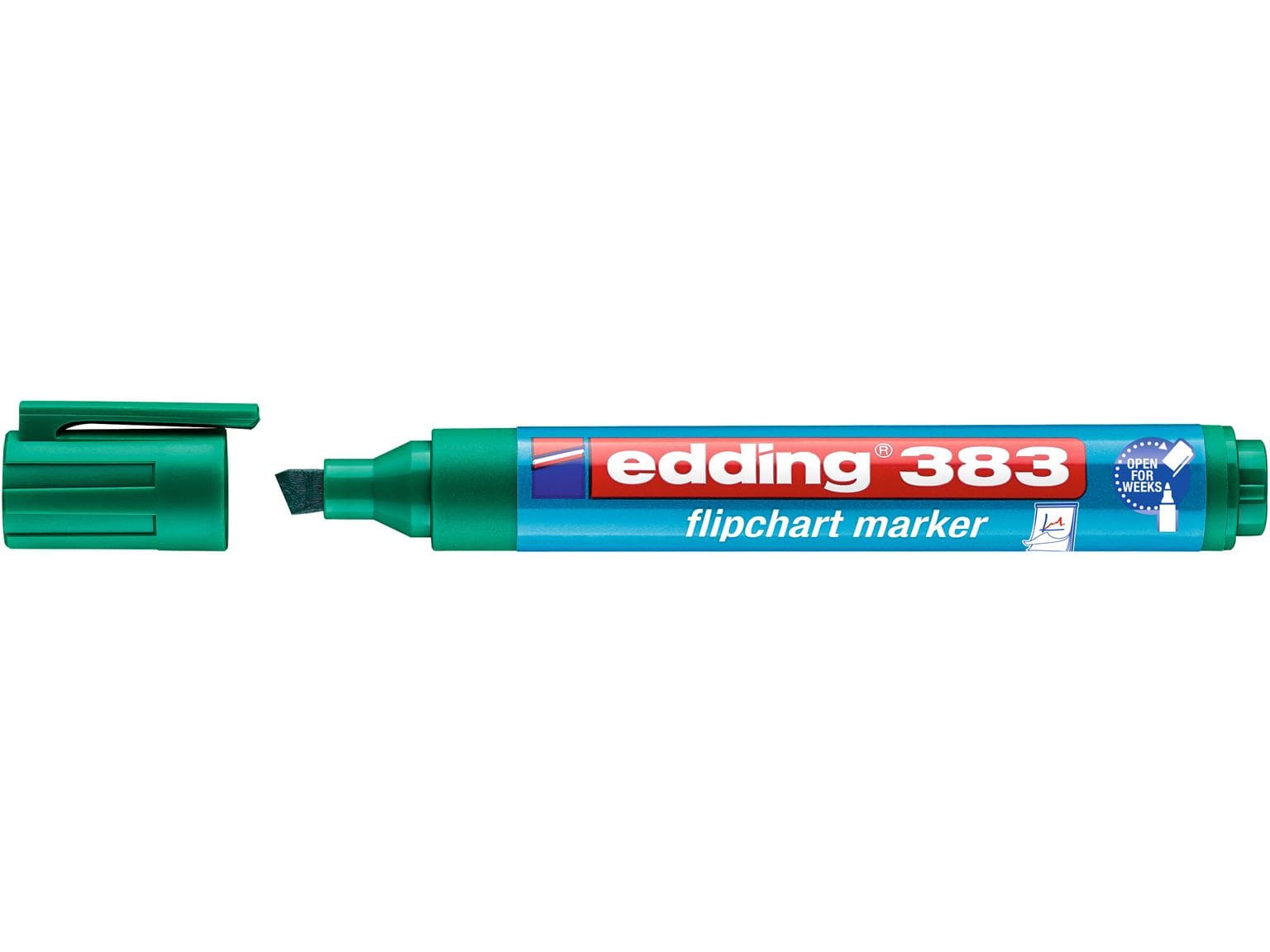 marqueur pour tableau à feuilles edding 383 pointe biseautée verte 1-5 mm, marqueur pour tableau à feuilles